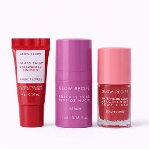 Glow Recipe Mini Bundle – Prickly Pear Serum, Dewy Flush & Glass Balm – NEW